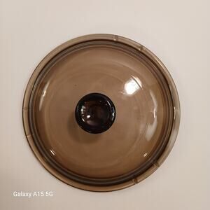 Pyrex Visions Visionware Replacement Lid Round Amber Glass, V1C, 6 3/8"
